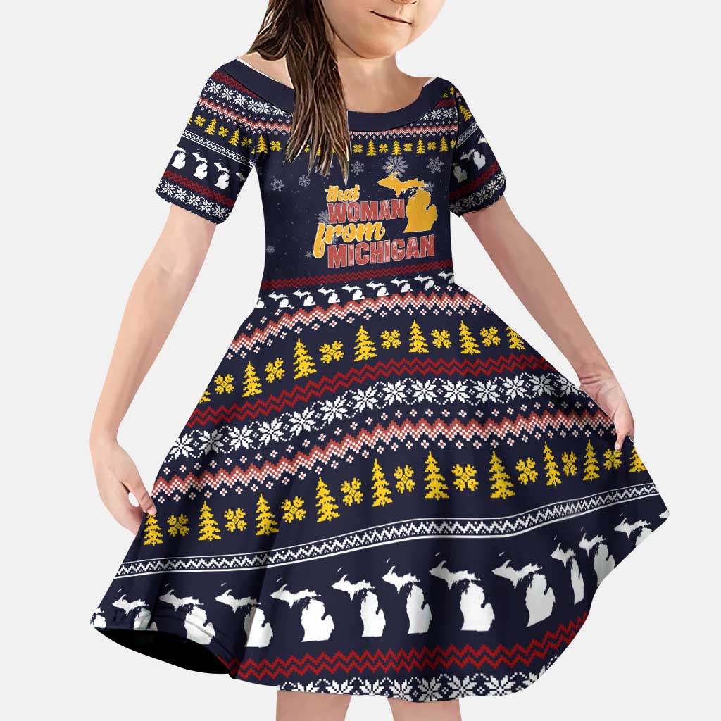 That Woman From Michigan Christmas Family Matching Off Shoulder Maxi Dress and Hawaiian Shirt Xmas Holiday Patterns - Wonder Print Shop