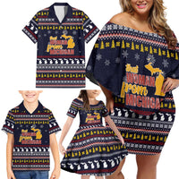 That Woman From Michigan Christmas Family Matching Off Shoulder Short Dress and Hawaiian Shirt Xmas Holiday Patterns - Wonder Print Shop