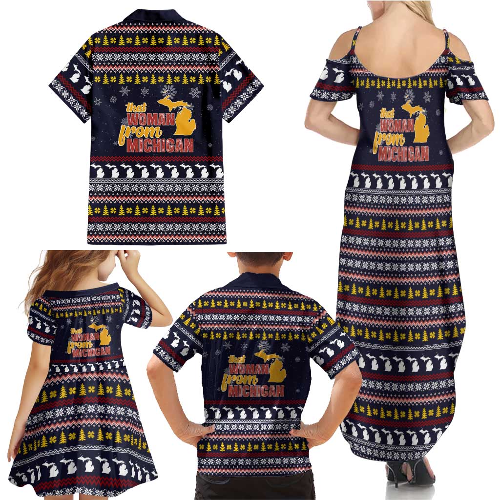 That Woman From Michigan Christmas Family Matching Summer Maxi Dress and Hawaiian Shirt Xmas Holiday Patterns - Wonder Print Shop