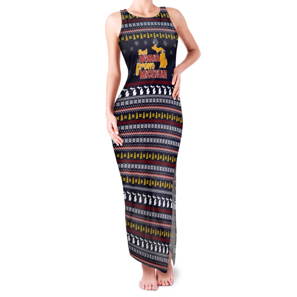 That Woman From Michigan Christmas Family Matching Tank Maxi Dress and Hawaiian Shirt Xmas Holiday Patterns - Wonder Print Shop