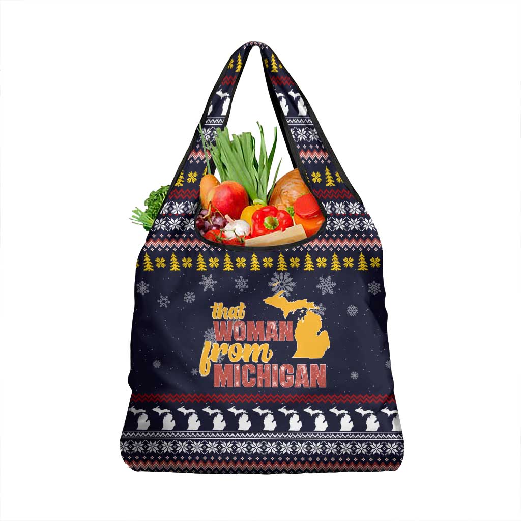 That Woman From Michigan Christmas Grocery Bag Xmas Holiday Patterns - Wonder Print Shop