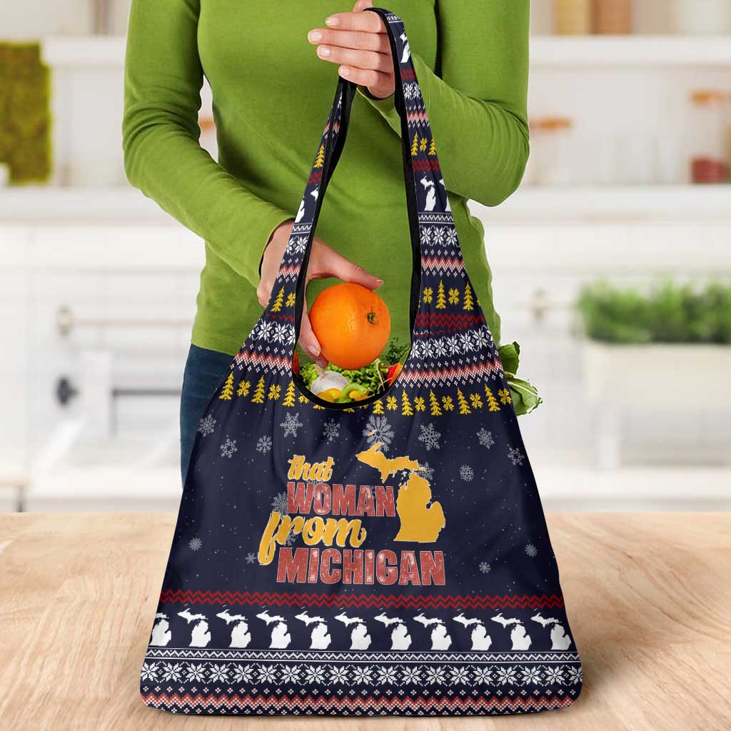 That Woman From Michigan Christmas Grocery Bag Xmas Holiday Patterns - Wonder Print Shop