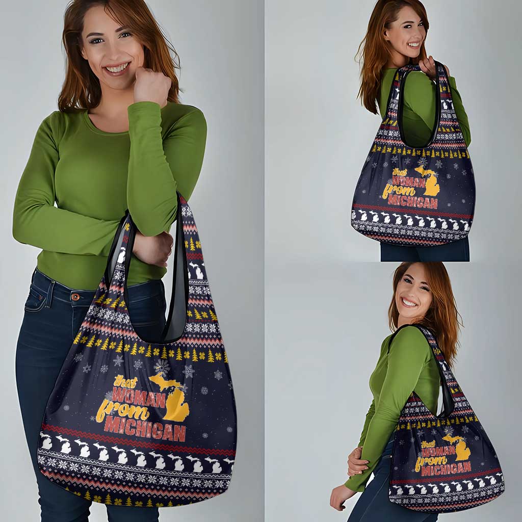 That Woman From Michigan Christmas Grocery Bag Xmas Holiday Patterns - Wonder Print Shop