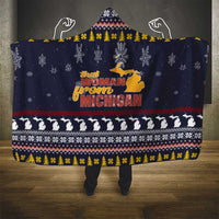 That Woman From Michigan Christmas Hooded Blanket Xmas Holiday Patterns - Wonder Print Shop