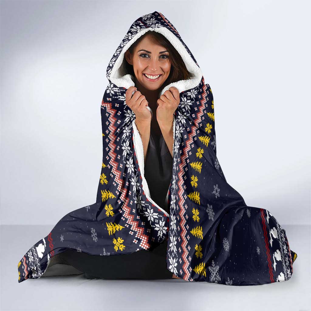 That Woman From Michigan Christmas Hooded Blanket Xmas Holiday Patterns - Wonder Print Shop