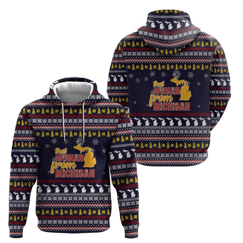 That Woman From Michigan Christmas Hoodie Xmas Holiday Patterns - Wonder Print Shop