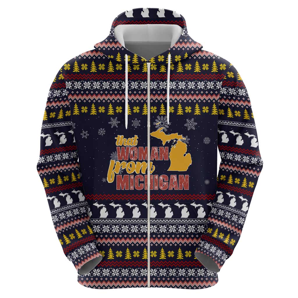 That Woman From Michigan Christmas Hoodie Xmas Holiday Patterns - Wonder Print Shop
