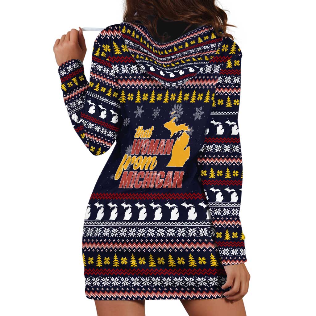 That Woman From Michigan Christmas Hoodie Dress Xmas Holiday Patterns - Wonder Print Shop