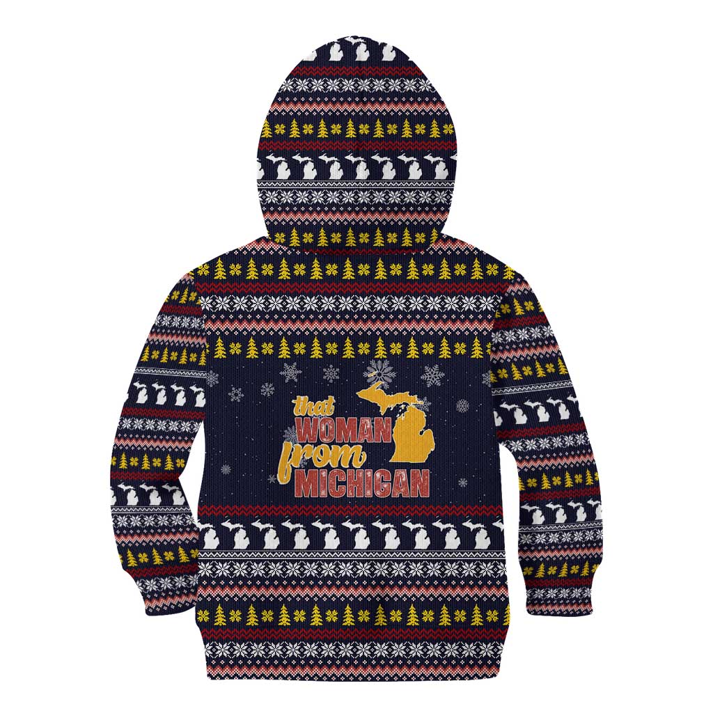 That Woman From Michigan Christmas Kid Hoodie Xmas Holiday Patterns - Wonder Print Shop