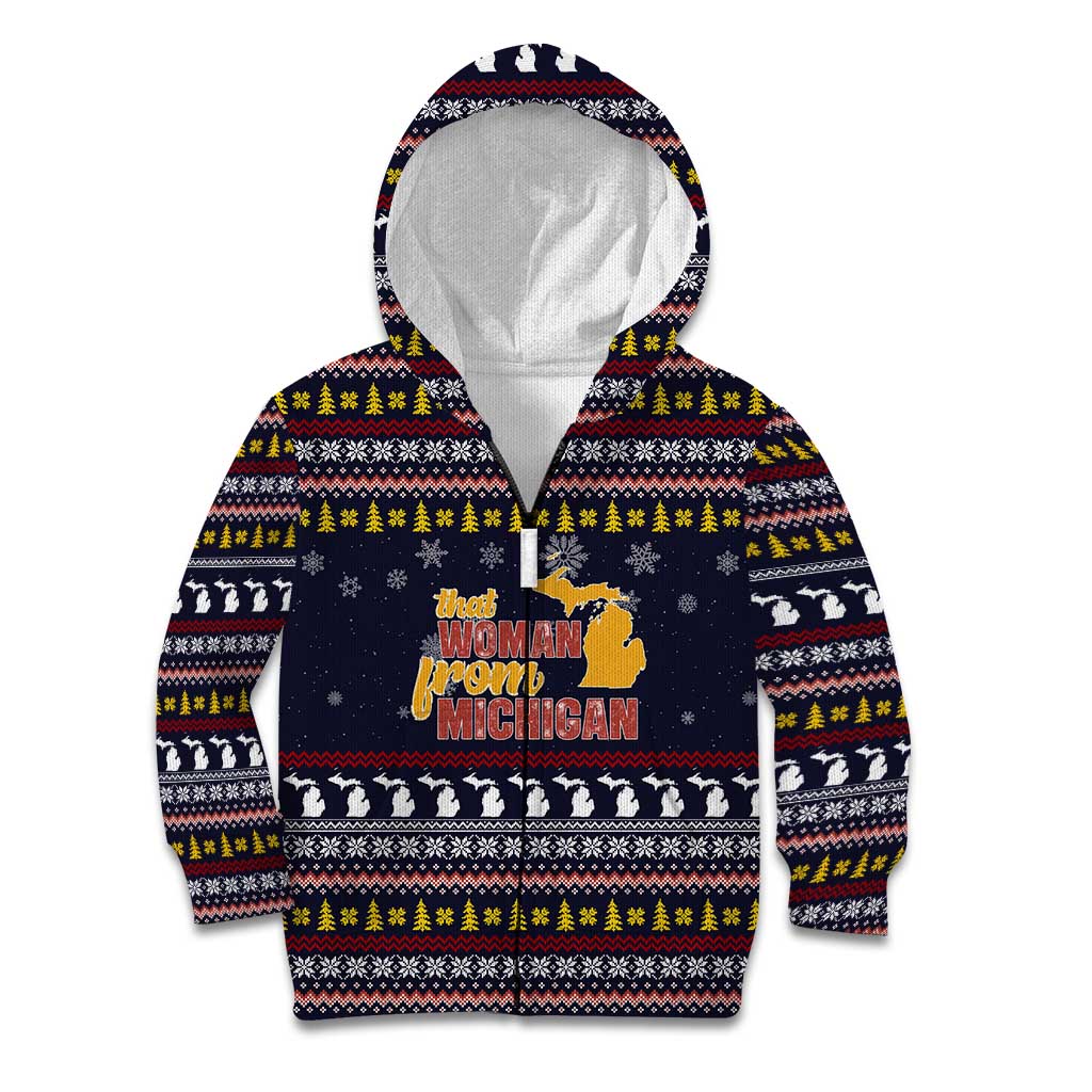 That Woman From Michigan Christmas Kid Hoodie Xmas Holiday Patterns - Wonder Print Shop