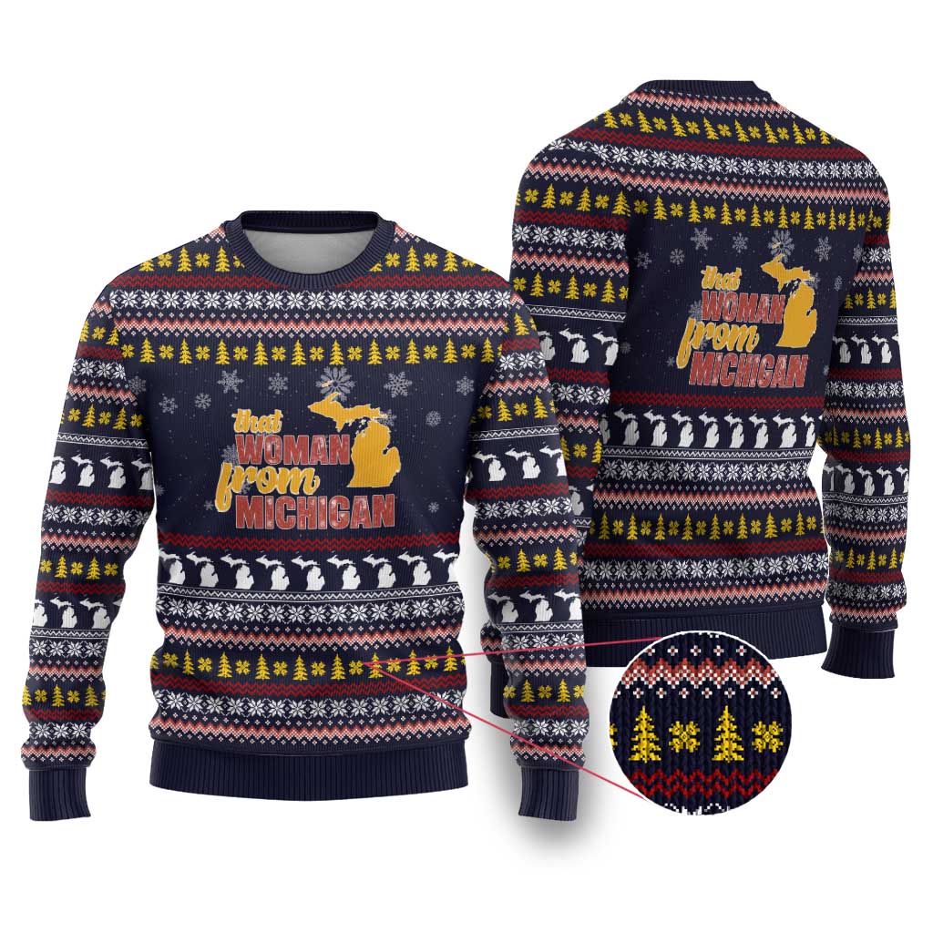 That Woman From Michigan Christmas Ugly Christmas Sweater Xmas Holiday Patterns - Wonder Print Shop