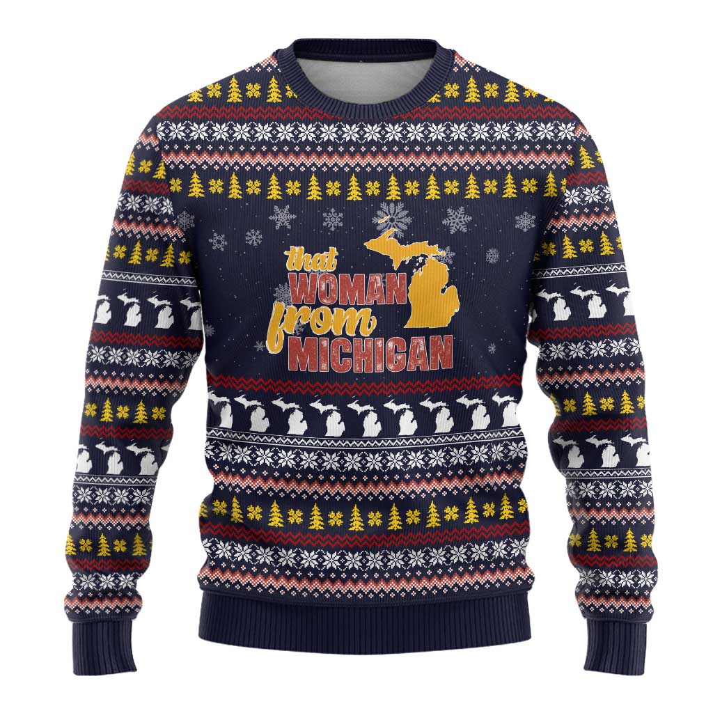 That Woman From Michigan Christmas Ugly Christmas Sweater Xmas Holiday Patterns - Wonder Print Shop