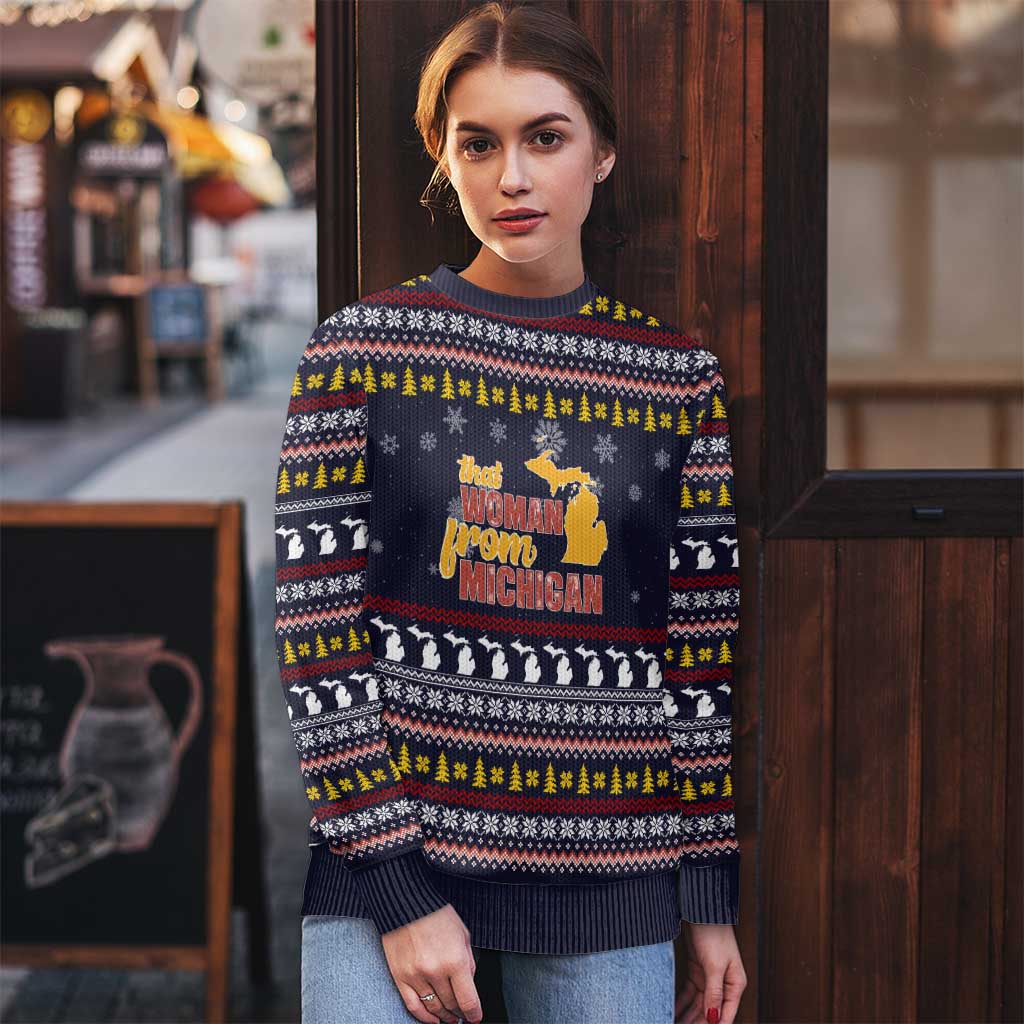 That Woman From Michigan Christmas Ugly Christmas Sweater Xmas Holiday Patterns - Wonder Print Shop