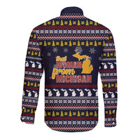 That Woman From Michigan Christmas Long Sleeve Button Shirt Xmas Holiday Patterns - Wonder Print Shop