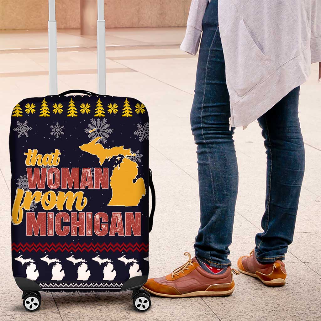 That Woman From Michigan Christmas Luggage Cover Xmas Holiday Patterns - Wonder Print Shop