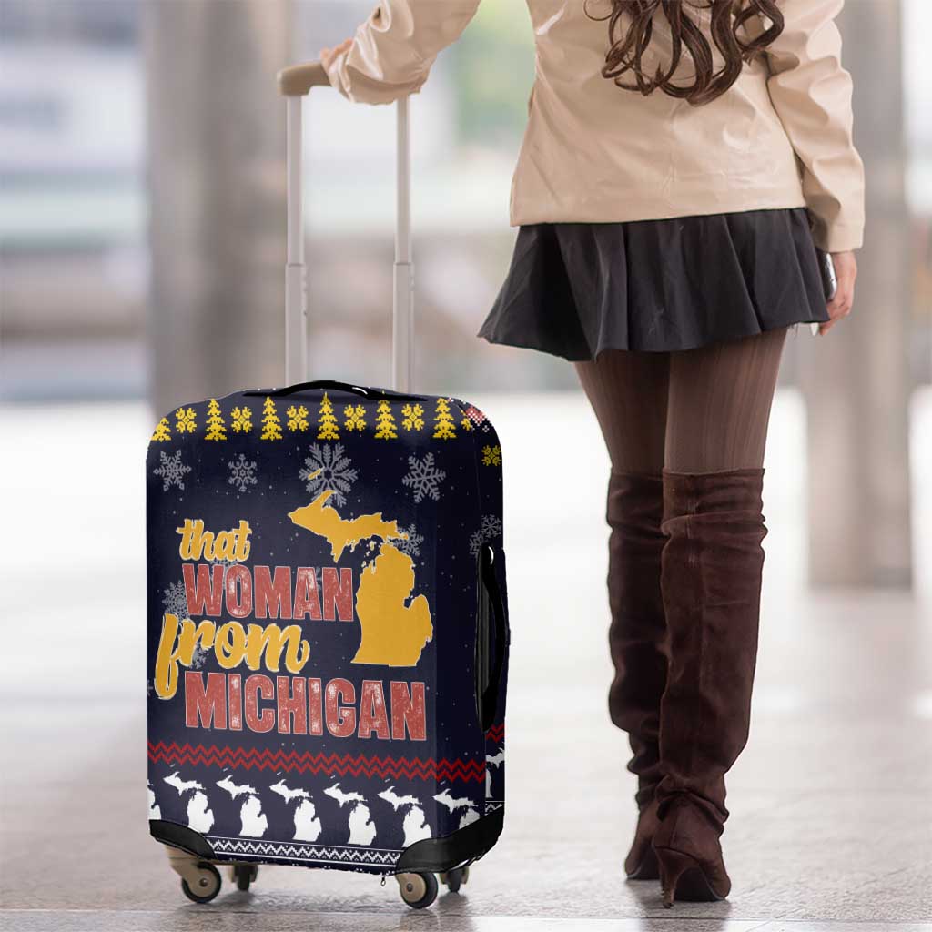 That Woman From Michigan Christmas Luggage Cover Xmas Holiday Patterns - Wonder Print Shop