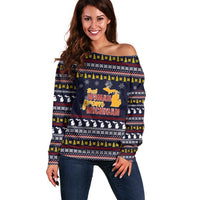 That Woman From Michigan Christmas Off Shoulder Sweater Xmas Holiday Patterns - Wonder Print Shop