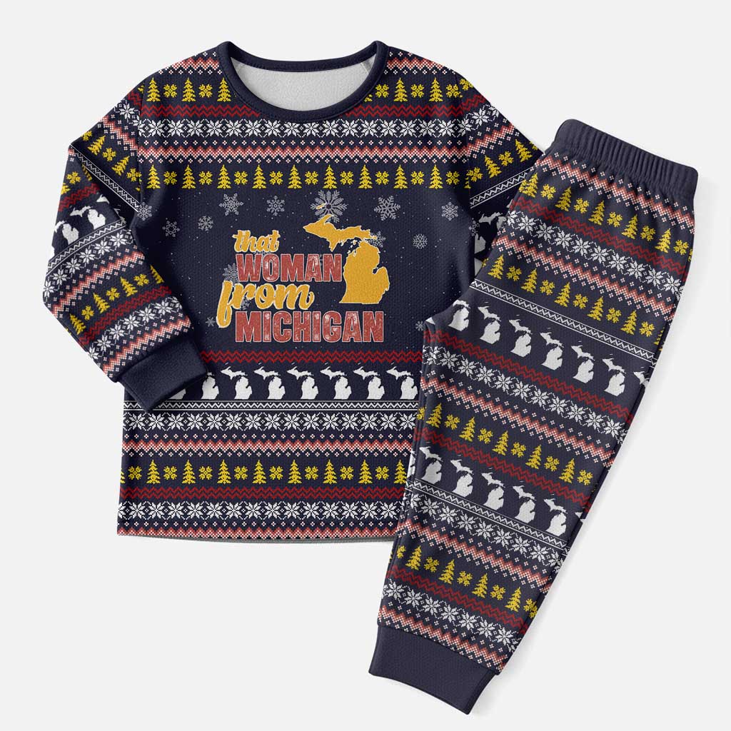That Woman From Michigan Christmas Pajama Set Xmas Holiday Patterns - Wonder Print Shop