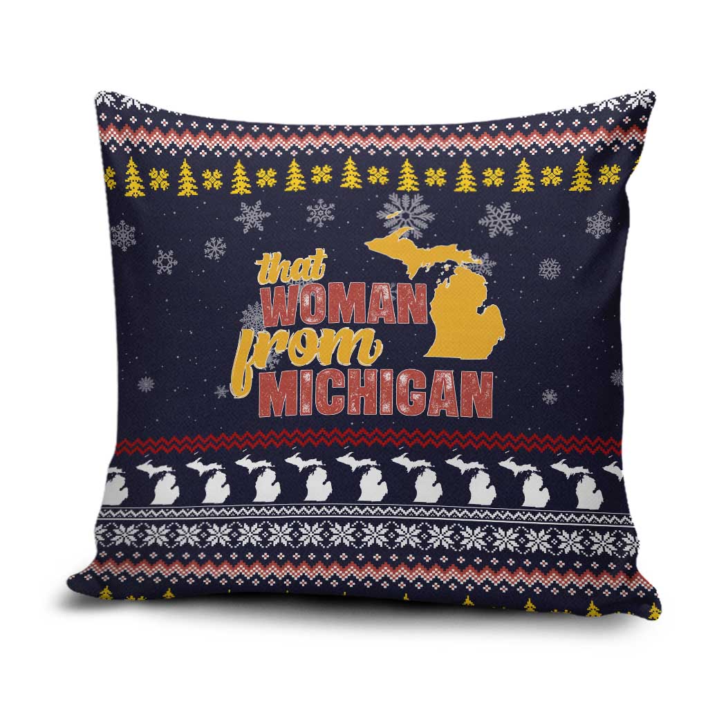 That Woman From Michigan Christmas Pillow Cover Xmas Holiday Patterns - Wonder Print Shop