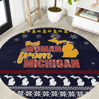 That Woman From Michigan Christmas Round Carpet Xmas Holiday Patterns - Wonder Print Shop