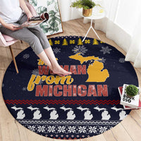 That Woman From Michigan Christmas Round Carpet Xmas Holiday Patterns - Wonder Print Shop