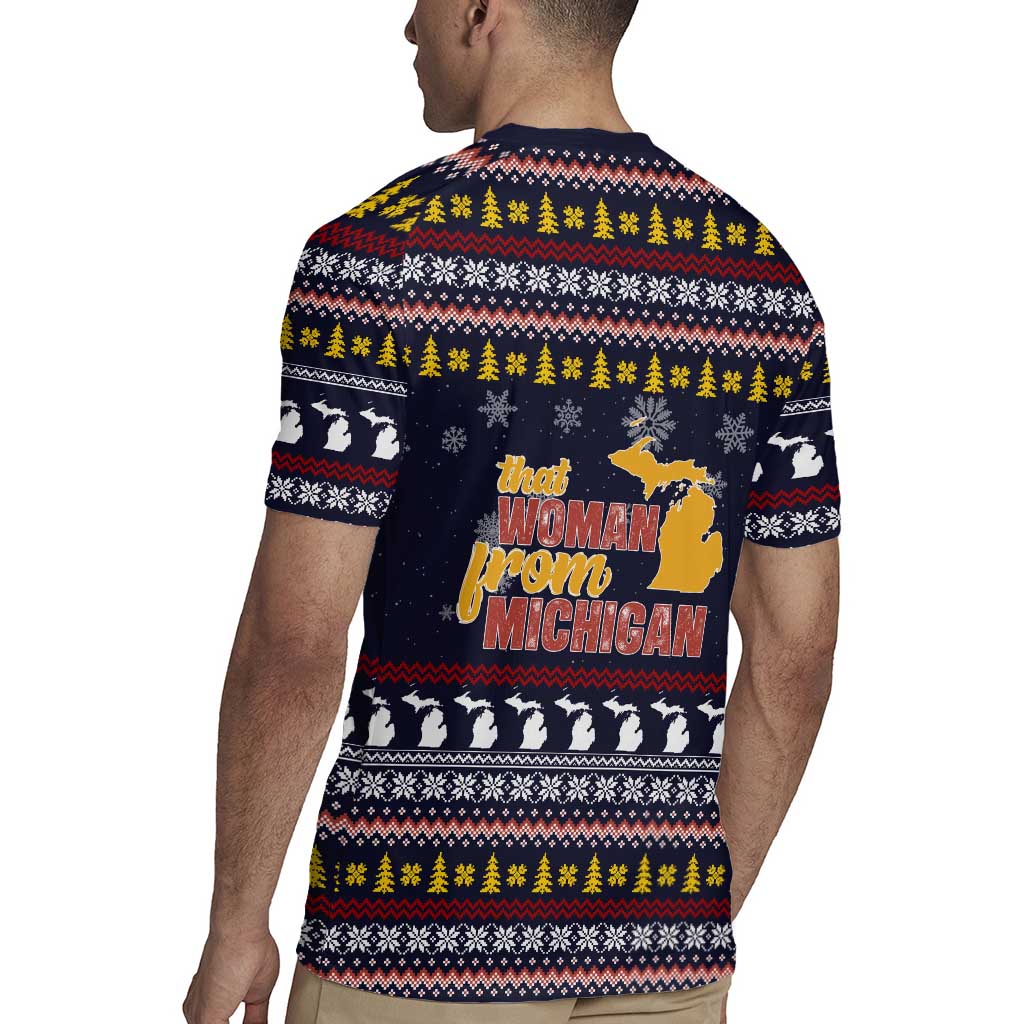 That Woman From Michigan Christmas Rugby Jersey Xmas Holiday Patterns - Wonder Print Shop
