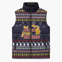 That Woman From Michigan Christmas Sleeveless Puffer Jacket Xmas Holiday Patterns - Wonder Print Shop