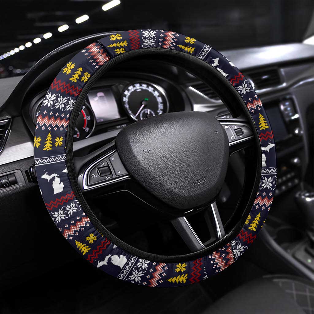 That Woman From Michigan Christmas Steering Wheel Cover Xmas Holiday Patterns - Wonder Print Shop