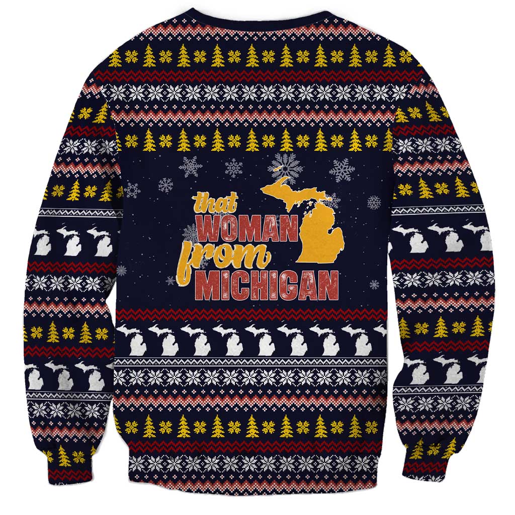 That Woman From Michigan Christmas Sweatshirt Xmas Holiday Patterns - Wonder Print Shop