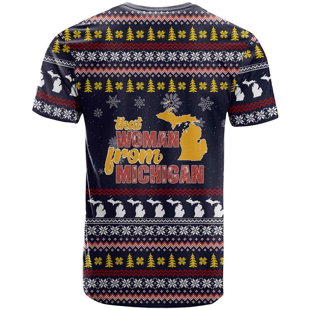 That Woman From Michigan Christmas T Shirt Xmas Holiday Patterns - Wonder Print Shop