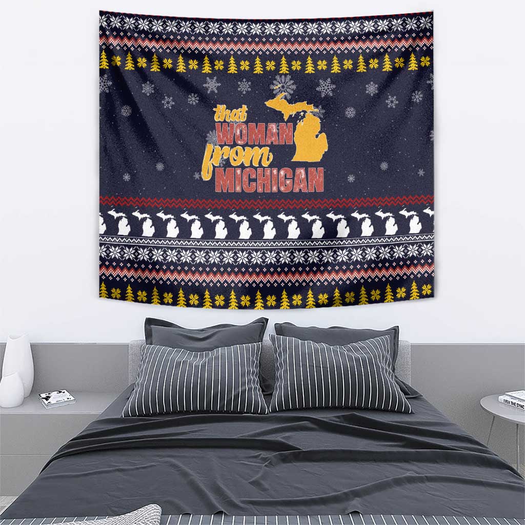 That Woman From Michigan Christmas Tapestry Xmas Holiday Patterns - Wonder Print Shop