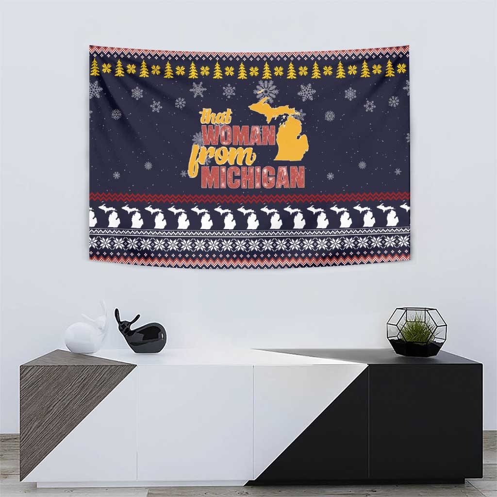 That Woman From Michigan Christmas Tapestry Xmas Holiday Patterns - Wonder Print Shop