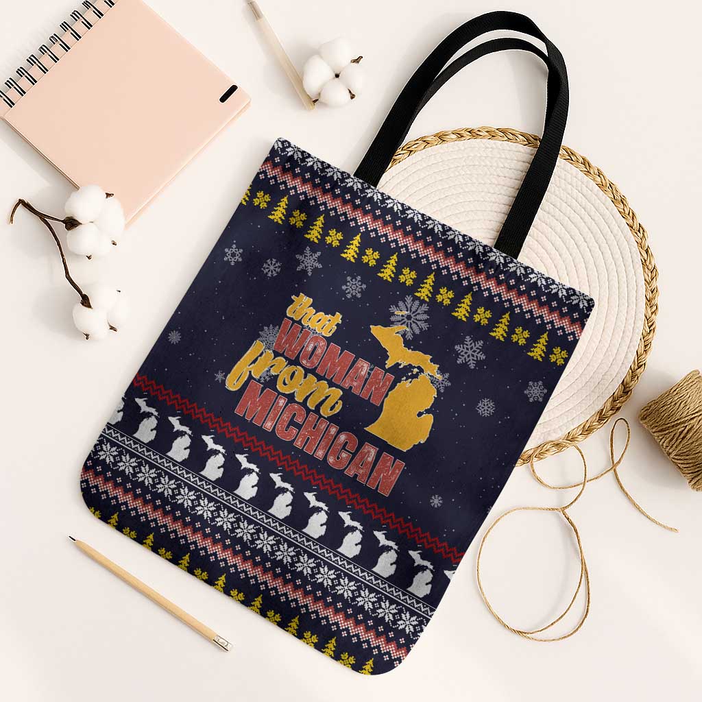 That Woman From Michigan Christmas Tote Bag Xmas Holiday Patterns - Wonder Print Shop