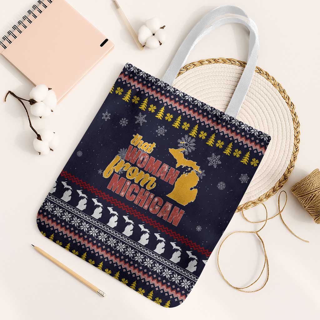 That Woman From Michigan Christmas Tote Bag Xmas Holiday Patterns - Wonder Print Shop