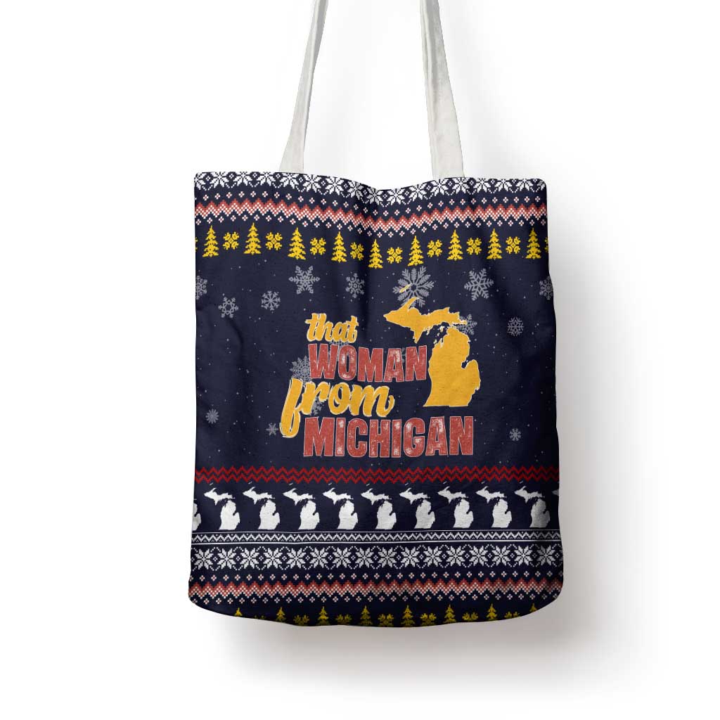 That Woman From Michigan Christmas Tote Bag Xmas Holiday Patterns - Wonder Print Shop