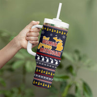 That Woman From Michigan Christmas Tumbler With Handle Xmas Holiday Patterns - Wonder Print Shop
