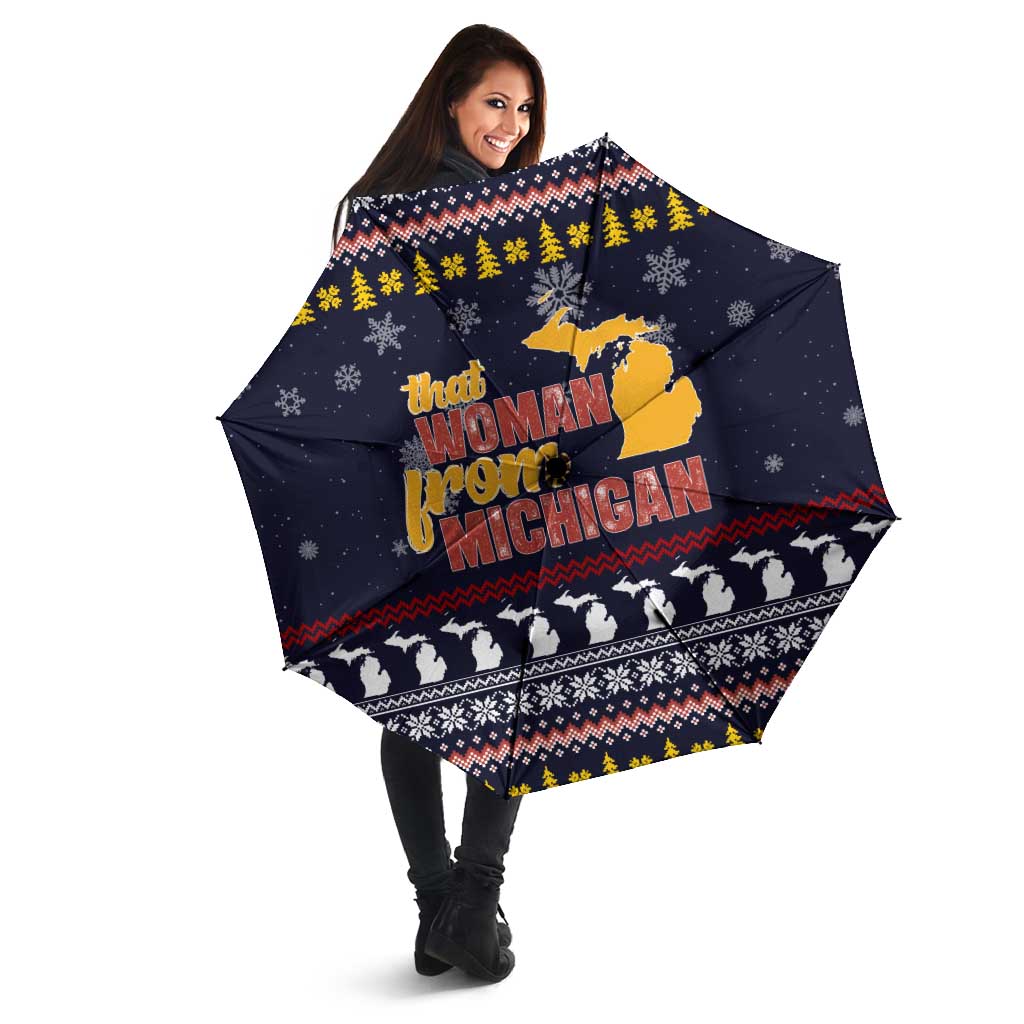 That Woman From Michigan Christmas Umbrella Xmas Holiday Patterns - Wonder Print Shop