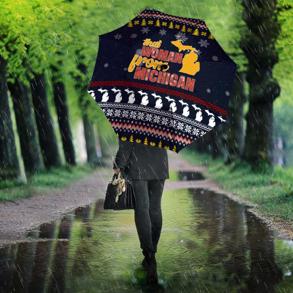 That Woman From Michigan Christmas Umbrella Xmas Holiday Patterns - Wonder Print Shop