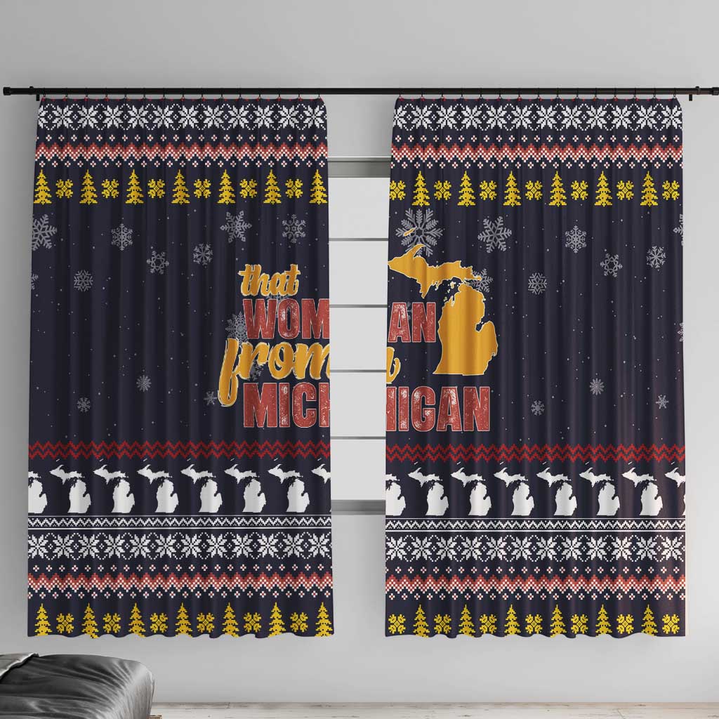 That Woman From Michigan Christmas Window Curtain Xmas Holiday Patterns - Wonder Print Shop
