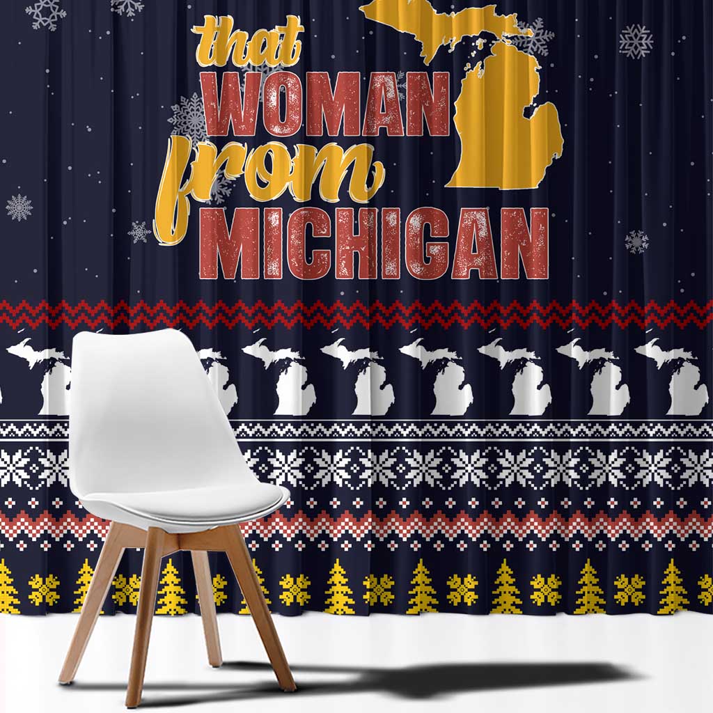 That Woman From Michigan Christmas Window Curtain Xmas Holiday Patterns - Wonder Print Shop
