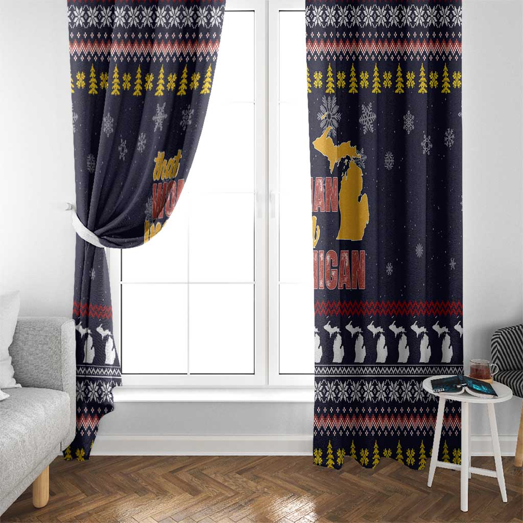 That Woman From Michigan Christmas Window Curtain Xmas Holiday Patterns - Wonder Print Shop