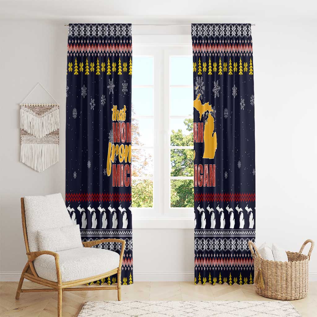 That Woman From Michigan Christmas Window Curtain Xmas Holiday Patterns - Wonder Print Shop