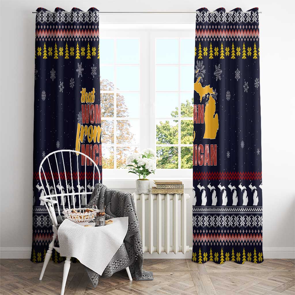 That Woman From Michigan Christmas Window Curtain Xmas Holiday Patterns - Wonder Print Shop