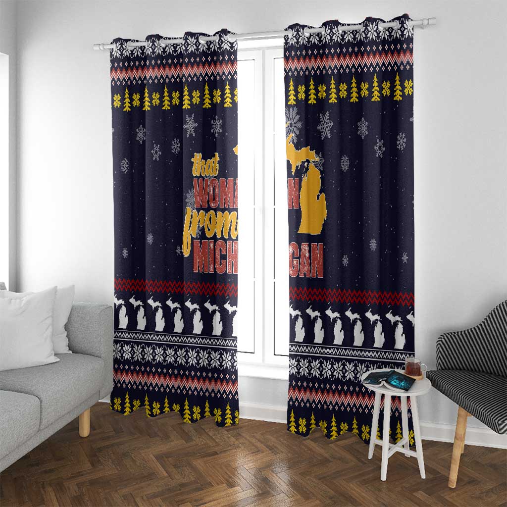 That Woman From Michigan Christmas Window Curtain Xmas Holiday Patterns - Wonder Print Shop