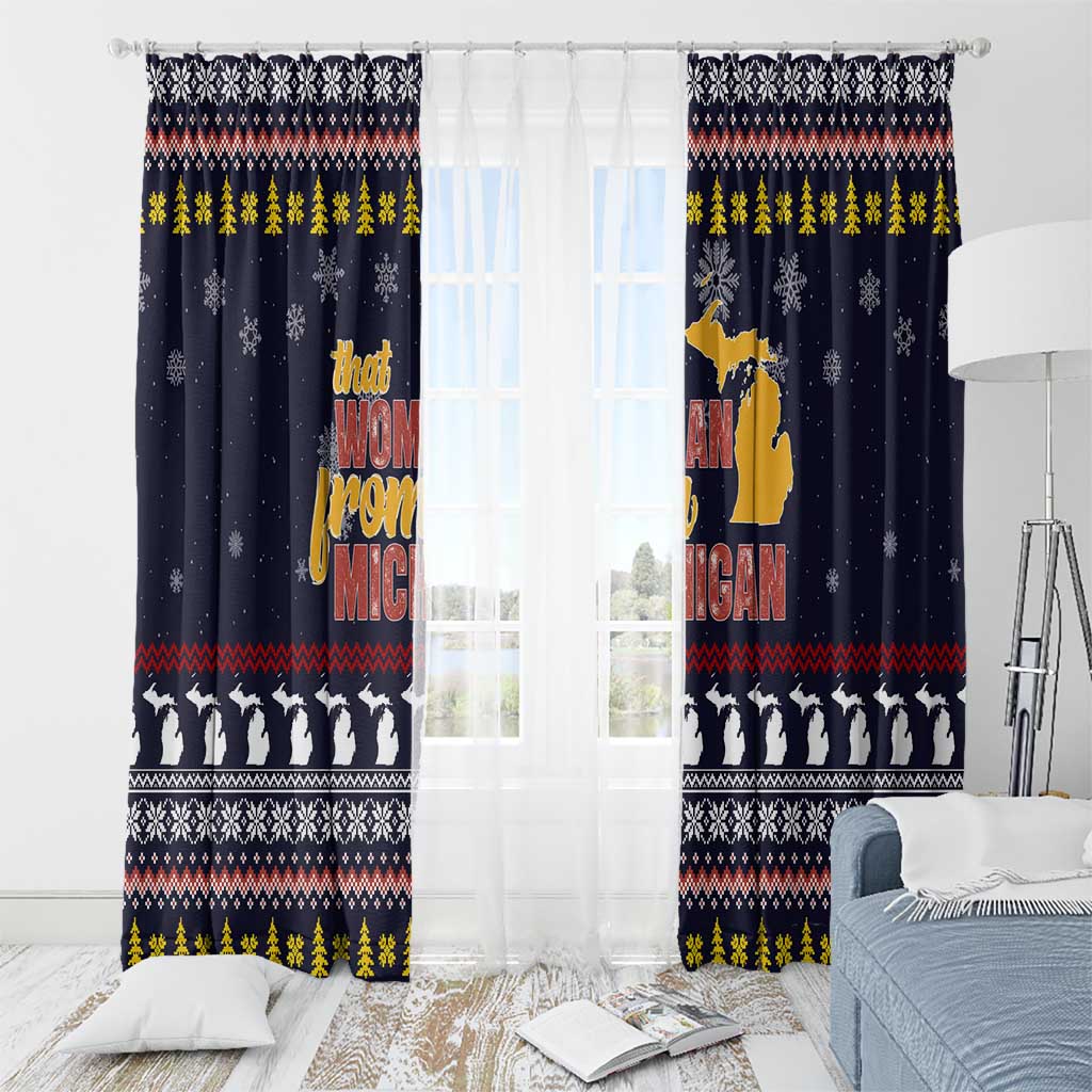 That Woman From Michigan Christmas Window Curtain Xmas Holiday Patterns - Wonder Print Shop