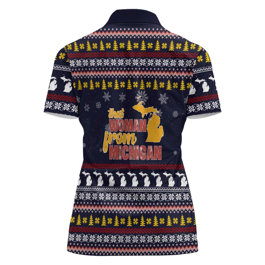 That Woman From Michigan Christmas Women Polo Shirt Xmas Holiday Patterns - Wonder Print Shop