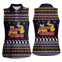 That Woman From Michigan Christmas Women Sleeveless Polo Shirt Xmas Holiday Patterns - Wonder Print Shop