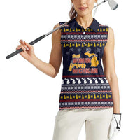 That Woman From Michigan Christmas Women Sleeveless Polo Shirt Xmas Holiday Patterns - Wonder Print Shop