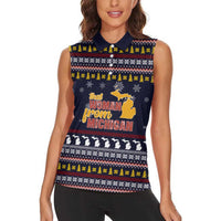 That Woman From Michigan Christmas Women Sleeveless Polo Shirt Xmas Holiday Patterns - Wonder Print Shop