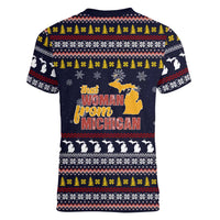 That Woman From Michigan Christmas Women V-Neck T-Shirt Xmas Holiday Patterns - Wonder Print Shop